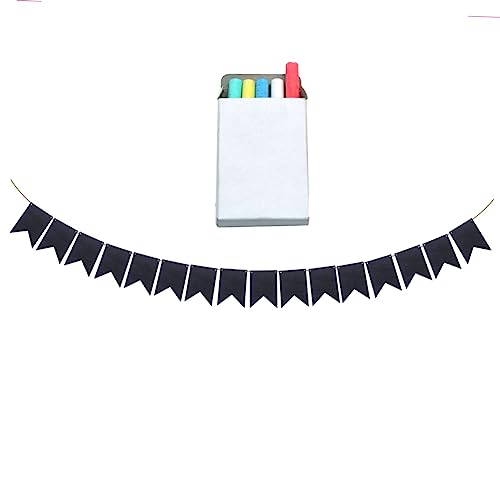 VERDANVERSE 32 Stück Teiliges DIY Kreidetafel Wimpel Banner mit Doppelseitigem Wimpeln Beschreibbar mit Kreide Schwarze Party Deko Girlande für Geburtstagsfeiern Klassenzimmer und VERDANVERSE 32 Stück Teiliges DIY Kreidetafel Wimpel Banner mit Doppelseitigem Wimpeln Beschreibbar mit Kreide Schwarze Party Deko Girlande für Geburtstagsfeiern Klassenzimmer und von VERDANVERSE