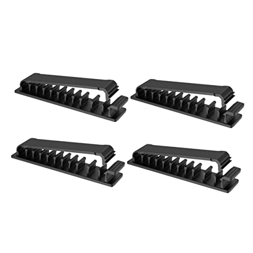 VERDANVERSE 4 Stück Kabelhalter Selbstklebend Verstellbar Kabelmanagement Clips für Ladekabel USB Computer Stromkabel Schreibtisch Organizer Schwarz von VERDANVERSE