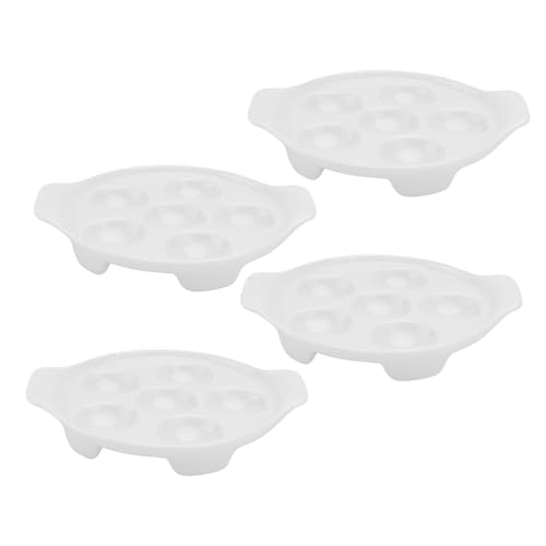 VERDANVERSE 4 Stück Keramik Eierhalter Teilig Servierplatte für Deviled Eggs Vielseitiges Porzellan Tablett für Escargot Einfach zu Reinigen Spülmaschinenfest für Buffet und Catering von VERDANVERSE
