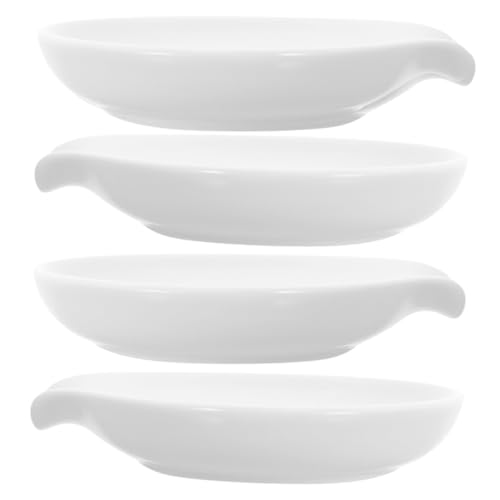 VERDANVERSE 4 Stück Keramik Löffelhalter für Kochlöffel und Suppenlöffel Hitzebeständig Spülmaschinenfest Kompakte Küchenutensilienablage für Arbeitsplatte und Küchentheke von VERDANVERSE