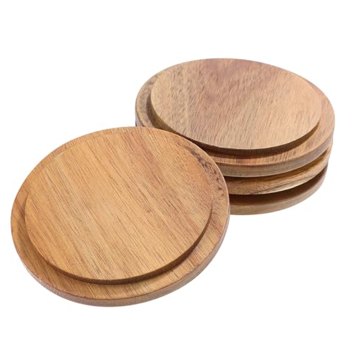 VERDANVERSE 4 Stück Runde Holzdeckel Becherdeckel aus Akazienholz Wiederverwendbar Luftdicht Praktisch für Kaffee Tee und Heiße Getränke Geeignet von VERDANVERSE