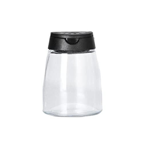 VERDANVERSE 4stücke Glas Gewürzgläser Mit Doppelter Abdeckung Salz Glasbehälter Pfefferstreuer Für Gewürzaufbewahrung Geeignet Für Käse Zucker Kakaopulver Schwarz von VERDANVERSE