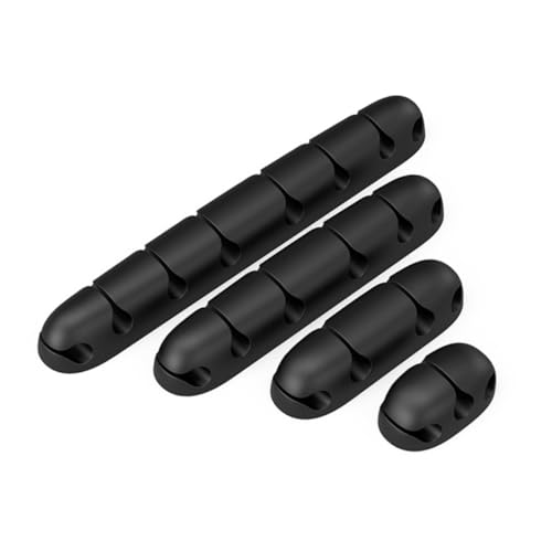 VERDANVERSE 4 Stück Teiliges Kabelhalter aus Flexiblem Silikon für Schreibtisch und Büro Selbstklebende Kabelclips zur Ordentlichen Kabelorganisation Vielseitiger Kabelmanager für und von VERDANVERSE