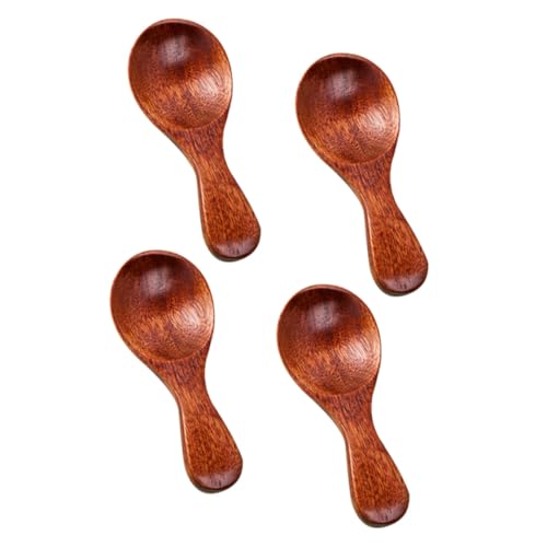 VERDANVERSE 4 Stück Teiliges Kleine Holzlöffel Mini Rührlöffel aus Hitzebeständigem Naturholz für Suppe Eiscreme und Babynahrung Glatte Oberfläche Sicher und Gesund von VERDANVERSE