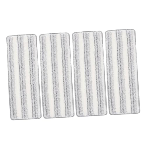 VERDANVERSE 4 Stück Teiliges Mop Ersatzpad Mikrofaser Streifen mit Selbstklebend Hochsaugfähig Flach Wischmopp Bezug Wiederverwendbar für Fliesen Hartholz Boden und Trockenreinigung von VERDANVERSE