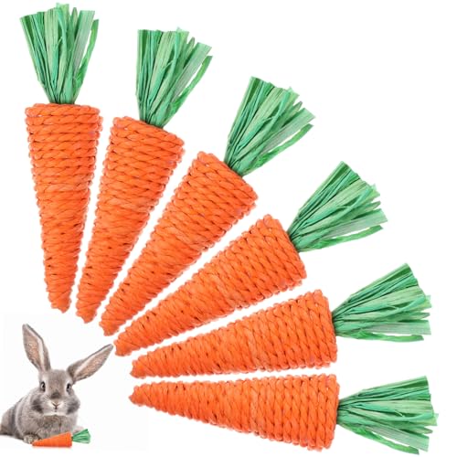 VERDANVERSE 6 Stück Teiliges Handgewebtes Karotten kauspielzeug für Kaninchen und Kleintiere Fördert Gesunde Zähne Natürliches Nageverhalten Geeignet für Hamster Meerschweinchen Eichhörnchen VERDANVERSE 6 Stück Teiliges Handgewebtes Karotten kauspielzeug für Kaninchen und Kleintiere Fördert Gesunde Zähne Natürliches Nageverhalten Geeignet für Hamster Meerschweinchen Eichhörnchen von VERDANVERSE