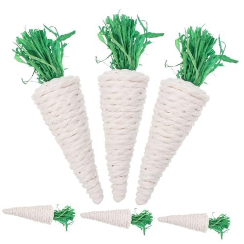 VERDANVERSE 6 Stück Teiliges Hasen Kauspielzeug aus Natürlichem Gras Kaninchen Nagemolaren für Chinchilla Hamster und Kleine Nager Gesundes Zahnspielzeug mit Lustigem Design von VERDANVERSE