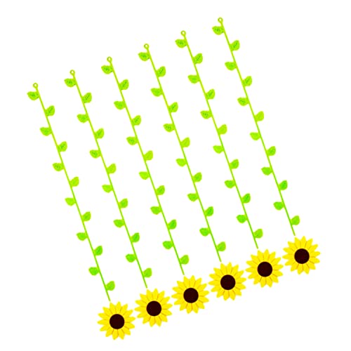 VERDANVERSE 6 Stück Teiliges Sonnenblumen Filz Hängedeko Gelb Grün Sichere Filzmaterialien Einfache Montage Kreative DIY Wanddekoration für Kinderzimmer Kindergarten und Klassenzimmer von VERDANVERSE