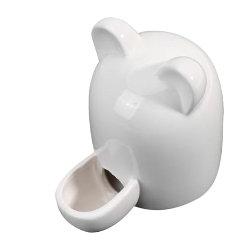 VERDANVERSE Automatischer Trinkbrunnen mit Katzenohren Keramik Wasserspender und Futterautomat für Kleine Haustiere Wie Hamster Kaninchen Selbstnachfüllend Weiß Platzsparend und Dekorativ von VERDANVERSE