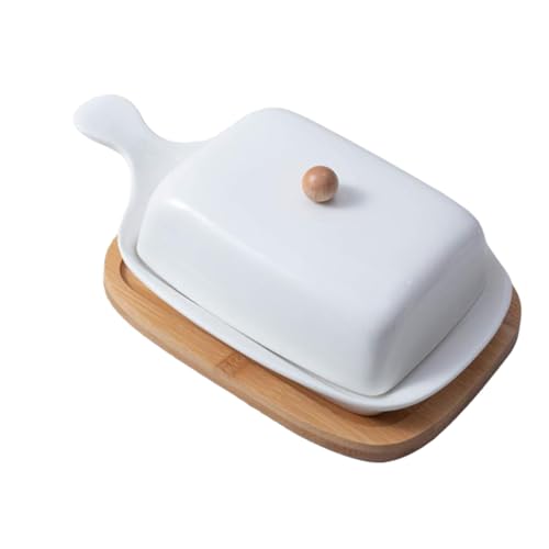 VERDANVERSE Butterplatte mit Deckel und Griff aus Keramik mit Abnehmbarem Holz Untersetzer Langlebiges Haushaltsgeschirr Mikrowellen Ofen und Spülmaschinengeeignet Stilvolles Design für VERDANVERSE Butterplatte mit Deckel und Griff aus Keramik mit Abnehmbarem Holz Untersetzer Langlebiges Haushaltsgeschirr Mikrowellen Ofen und Spülmaschinengeeignet Stilvolles Design für von VERDANVERSE
