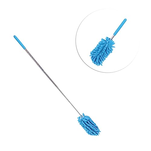VERDANVERSE Chenille Mikrofaser Staubwedel mit Einstellbarem Teleskopgriff für Deckenventilatoren Jalousien und Möbel Blau von VERDANVERSE