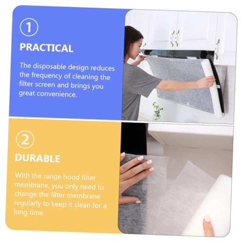VERDANVERSE Dunstabzugshauben Ölfilterpapier Ölabsorbierender Hitzebeständiger Anti öl schutz für Küche Langlebige Leicht zu Wechselnde Filtermembran für Saubere Haubenpflege von VERDANVERSE