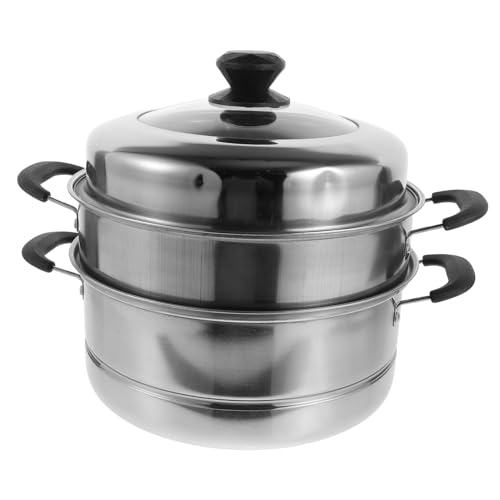 VERDANVERSE Edelstahl Dampfgarer mit Boden Verbrennungsgriff für Induktionsherd und Gasherd Multifunktionaler Dampftopf für Zuhause und Restaurant von VERDANVERSE