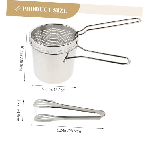 VERDANVERSE Edelstahl Frittiertopf mit Frittierkorb und Zange Kleiner Universalpfanne mit Polierter Oberfläche Leicht zu Reinigen Hitzebeständig und Sicherer Griff für Vielseitiges Frittieren VERDANVERSE Edelstahl Frittiertopf mit Frittierkorb und Zange Kleiner Universalpfanne mit Polierter Oberfläche Leicht zu Reinigen Hitzebeständig und Sicherer Griff für Vielseitiges Frittieren von VERDANVERSE