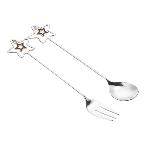 VERDANVERSE Edelstahl Löffel und Gabel Set Sternform Portables Delikates Kuchengeschirr für Dessert Kaffee Obst für Partys Zuhause Hotel Teilig Rostfrei Komfortabel VERDANVERSE Edelstahl Löffel und Gabel Set Sternform Portables Delikates Kuchengeschirr für Dessert Kaffee Obst für Partys Zuhause Hotel Teilig Rostfrei Komfortabel von VERDANVERSE