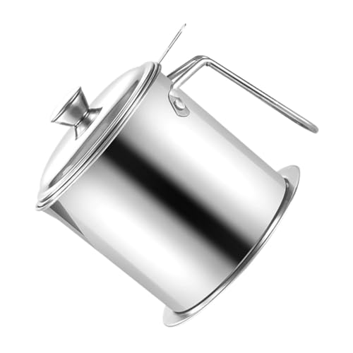 VERDANVERSE Edelstahl Ölfilterkanne mit Sieb und Bodenplatte Wiederverwendbarer Fettabscheider Rostfrei Luftdichter Deckel für Speiseöl Kokosöl Grill Speckfettlagerung von VERDANVERSE