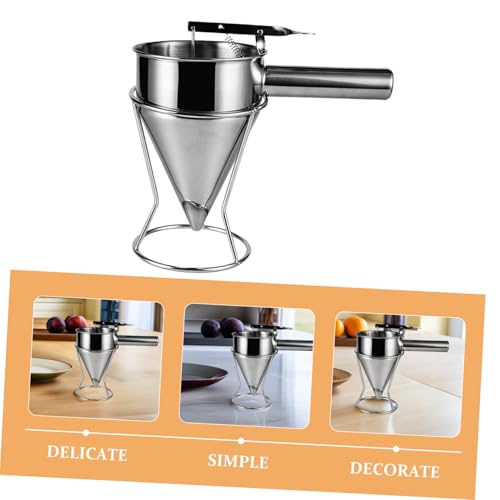 VERDANVERSE Edelstahl Piston Trichter mit Gestell für Küche Sushi DIY Takoyaki Pancake Teig Portionierer mit Breiter Öffnung und Einfachem Einbau Spülmaschinenfest und Sauberer Arbeitsbereich von VERDANVERSE