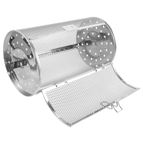 VERDANVERSE Edelstahl Rollbarer Grillkorb mit Drehfunktion Sicherer Rotisserie Bratenkorb für Fleisch Gemüse und Nüsse Backofen Bbq geeignet Langlebiges Rostfreies Grillzubehör für von VERDANVERSE
