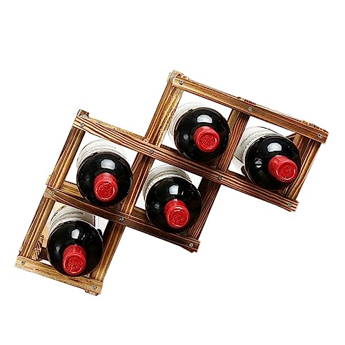 VERDANVERSE Faltbarer Holz Weinregal für Flaschen Tischweinhalter Karbonisierter Farbe für Bars Clubs und Zuhause aus Hochwertigem Hartholz Perfekter Stauraum für Flaschen von VERDANVERSE