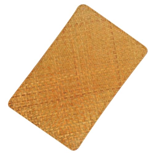 VERDANVERSE Geflochtene Tischsets aus Hochwertigem Material Hitzebeständig und Kratzfest Rechteckige Tischmatte in Hellorange als Dekorativer Schutz für Esstisch Teller und Tassen von VERDANVERSE