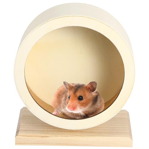VERDANVERSE Hamster Laufrad Holz Langlebige rutschfeste Laufscheibe für Kleintiere Wie Hamster Ratten Meerschweinchen Freistehendes Kleines Haustier Trainingsrad für Gesunde Bewegung von VERDANVERSE
