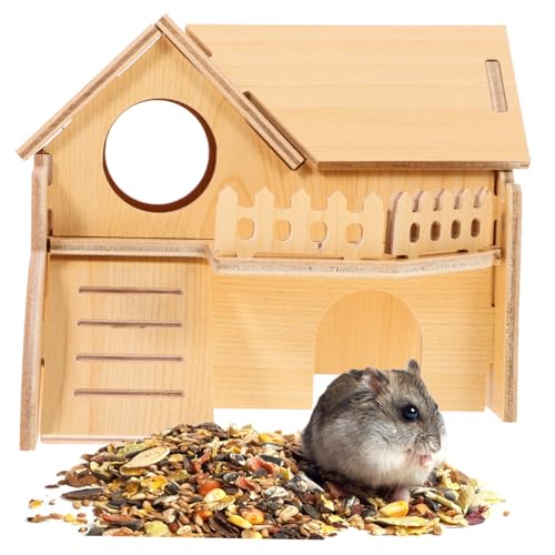 VERDANVERSE Hamsterhaus aus Holz mit Tunnelfunktion Kleines Haustierversteck für Zwerghamster Mäuse Rennmäuse und Gerbils Sicherer Spiel Rückzugsort Praktisches Zubehör für Käfige VERDANVERSE Hamsterhaus aus Holz mit Tunnelfunktion Kleines Haustierversteck für Zwerghamster Mäuse Rennmäuse und Gerbils Sicherer Spiel Rückzugsort Praktisches Zubehör für Käfige von VERDANVERSE