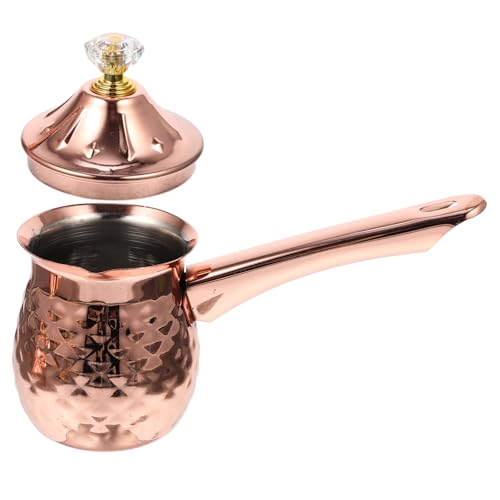 VERDANVERSE Handgefertigter Edelstahl Milchaufschäumer Roségold Verschleißfester Kaffee Milchaufschäumer mit Schmaler Ausgusstülle Multifunktionaler Dampfkanne für Kaffee Joghurt Saft Küchen von VERDANVERSE