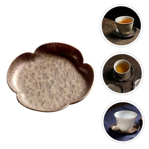 VERDANVERSE Handgeschmiedeter Kupfer Teetassenuntersetzer Retro Stil Hitzebeständiger Glatter Boden Vielseitiger Tee Cup Holder Passend für Verschiedene Teetassen Geschenkidee für von VERDANVERSE