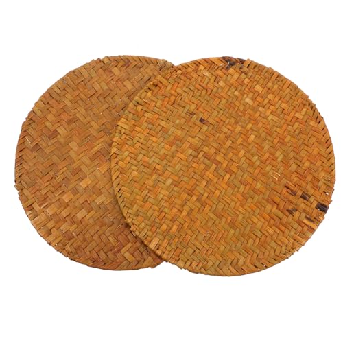 VERDANVERSE Handgewebtes Tischset 2 Stücke Hitzebeständige Isolierunterlage für Esszimmer Rattan Design für Zuhause Restaurant und Bar Kompakt und Leicht von VERDANVERSE