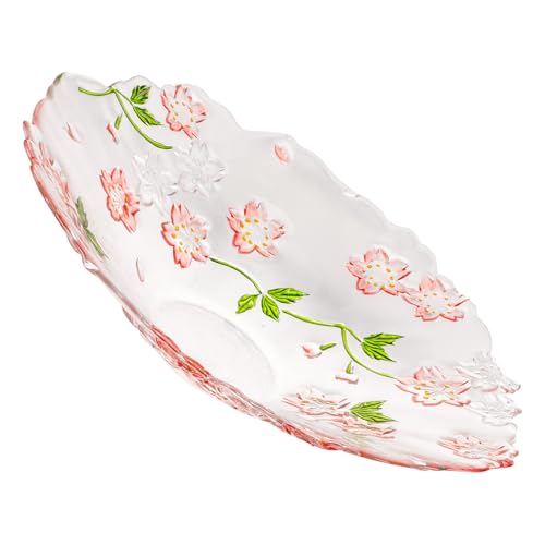 VERDANVERSE Hitzebeständiges Glastablett mit Handbemaltem Kirschblüten Design Dekoratives Snack und Obsttablett Leichtes Servierplatte für Partys und Familientreffen Vielseitig für VERDANVERSE Hitzebeständiges Glastablett mit Handbemaltem Kirschblüten Design Dekoratives Snack und Obsttablett Leichtes Servierplatte für Partys und Familientreffen Vielseitig für von VERDANVERSE