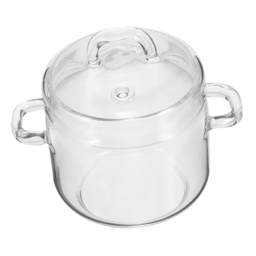 VERDANVERSE Hochborosilikat glas schmortopf Klein mit Deckel und Doppelgriffen Transparenter Glastopf für Schonendes Schmoren und Kochen Vielseitiges Küchenkochgeschirr für Herd und Haushalt von VERDANVERSE