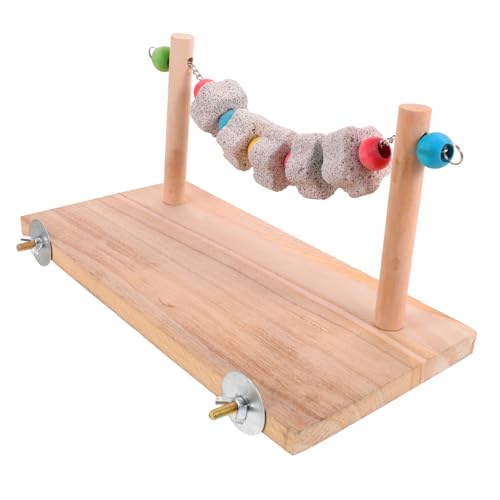 VERDANVERSE Holz Vogel Sitzstange mit Plattform Natürliches Kauspielzeug für Papageien und Kleine Vögel Installieren Langlebig und Gesundheitsfördernd Geeignet für Käfigvögel und Hamster von VERDANVERSE