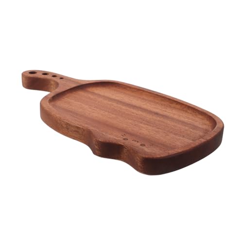 VERDANVERSE Holz-servierplatte Katzenform mit Griff Natürliche Maserung Holztablett für Snacks Käse Brot Pizza Dessert Servierplatte Braun von VERDANVERSE