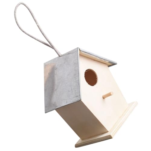 VERDANVERSE Holz vogelhaus Wetterfest Kleines Hängendes Nistkasten Garten Deko Robust Natürliche Futterstelle für Wildvögel Geburtstagsgeschenk Geeignet von VERDANVERSE