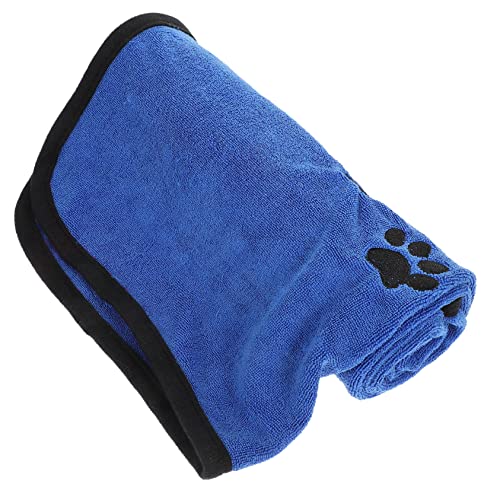 VERDANVERSE Hundebademantel Mikrofaser Extra Saugfähiges Handtuch für Haustiere Schnelltrocknendes Badetuch für Katzen und Mittelgroße Hunde Praktisch und Bequem Blau von VERDANVERSE