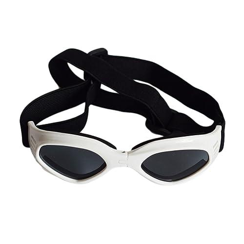 VERDANVERSE Hundesonnenbrille mit UV Schutz Verstellbare Pet Goggles für Hunde und Katzen Wind und Wasserschutz Tragegefühl Design Weiß von VERDANVERSE