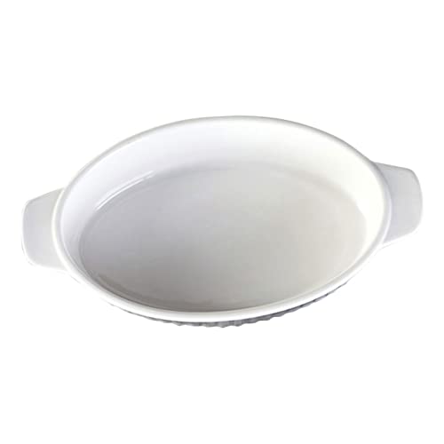 VERDANVERSE Keramik Backform Oval mit Doppelgriff Hitzebeständige Auflaufform aus Hochwertiger Keramik Kratzfest und Mikrowellengeeignet für Braten Backen und Servieren von VERDANVERSE