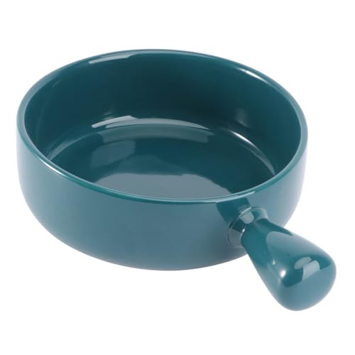 VERDANVERSE Keramik Backschüssel mit Isoliertem Griff Vielseitige Salat Nudel Schale Hitzebeständig für Ofen und Mikrowelle Dunkelblau zum Kochen und Servieren zu Hause von VERDANVERSE