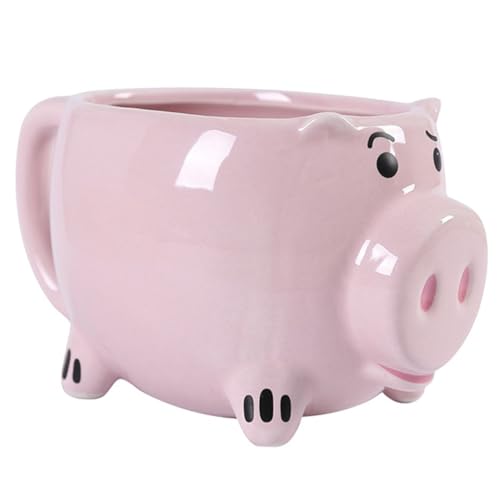 VERDANVERSE Keramik Kaffeetasse Cartoon Schwein Handgefertigt Niedlich Tiermotiv Wasserbecher Für Zuhause Büro von VERDANVERSE