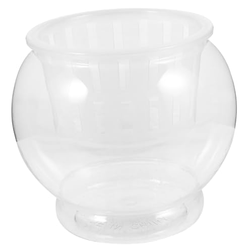 VERDANVERSE Kleines Transparentes Plastik Aquarium mit Hydroponik Vase Unzerbrechlicher Goldfisch und Schildkröten Behälter Dekoratives Pflanzenhalter Aquarium für Schreibtisch und Wohnzimmer von VERDANVERSE