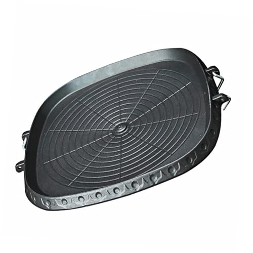 VERDANVERSE Leichte Kompakte Outdoor Grillpfanne mit Antihaftbeschichteter Oberfläche Ölablauf und Spiralfettfilter für Bbq im Garten und Kompatibel mit Gasgrill und Induktionsherd von VERDANVERSE