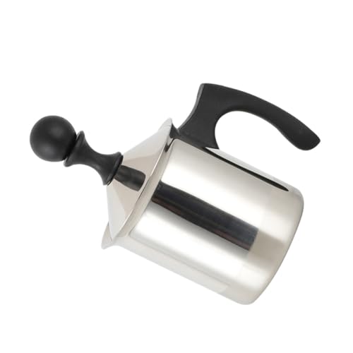 VERDANVERSE Manueller Milchaufschäumer Edelstahl Doppel Sieb Milchfrother Pitcher mit Ergonomischem Griff für Cappuccino Latte Kaffee Zuhause und Gastronomie von VERDANVERSE