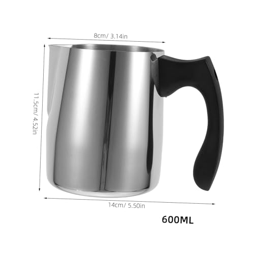 VERDANVERSE Milchaufschäumer Kännchen mit Hitzebeständigem Kunststoffgriff Milchdampfer Pitcher für Latte Art Vielseitig für Kaffeezubereitung und Backen zu Hause Wiederverwendbar von VERDANVERSE