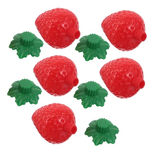 VERDANVERSE Mini Squeeze Flaschen Teilig Tragbare Erdbeerförmige Saucenspender mit Herz Strohhalm Auslaufsichere Mini Sauce Flaschen für Ketchup Sirup und Flüssige Gewürze für von VERDANVERSE