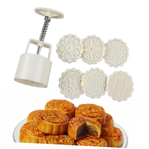 VERDANVERSE Mooncake Mould aus Abs Runde Handgemachte Mondkuchenform mit Stempeln für Fondant Backen und Kuchenherstellung Praktisches Küchenwerkzeug für Zuhause von VERDANVERSE