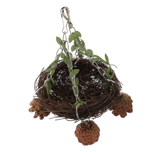 VERDANVERSE Natürliches Rattannest für Papageien Kleines bis Großes Vogelnest Langlebiges Vogelhängematte Stabiler Käfigspielplatz Installieren als Vogelhaus für Haustiere von VERDANVERSE