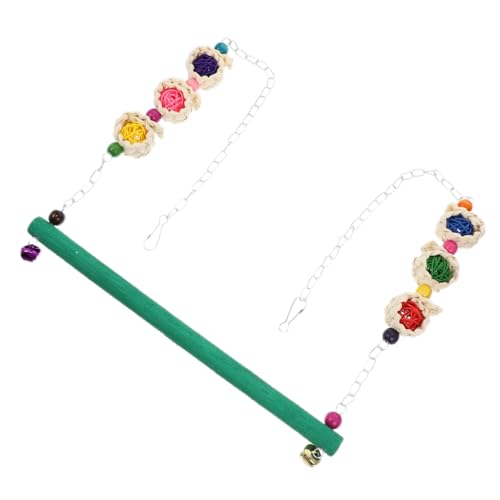 VERDANVERSE Papagei Schaukelspielzeug mit Grünem Mattiertem Sitzstab und Bunter Perlenkette Lustiges Hängendes Vogelspielzeug für Wellensittiche und Kleine Papageien Robustes Edelstahl Holz VERDANVERSE Papagei Schaukelspielzeug mit Grünem Mattiertem Sitzstab und Bunter Perlenkette Lustiges Hängendes Vogelspielzeug für Wellensittiche und Kleine Papageien Robustes Edelstahl Holz von VERDANVERSE