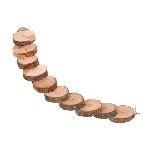 VERDANVERSE Parakeet Kletterleiter aus Hochwertigem Apfelholz Robustes Vogelsitzstangen Wellensittiche und Papageien Vogelkäfig Leiter zur Beschäftigung und Balancetraining Einfach Montierbar von VERDANVERSE