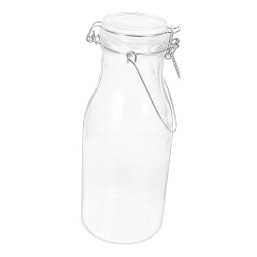 VERDANVERSE Vorratsbehälter Luftdichtes Glasgefäß Wiederverwendbarer Milchflasche Saftbehälter Transparentes Aufbewahrungsglas für Küche und Saftpressen von VERDANVERSE