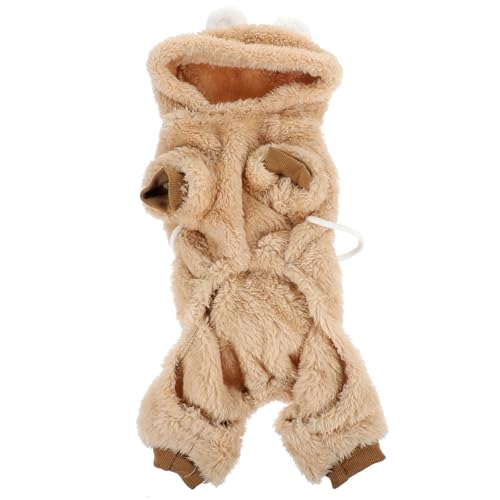 VERDANVERSE Warmer Hundemantel mit Kapuze Fleece Gefüttert Weiche Hundebekleidung für Kalte Wintertage Atmungsaktiv und Bequem Geeignet für Spaziergänge Training und Outdoor-aktivitäten Braun von VERDANVERSE